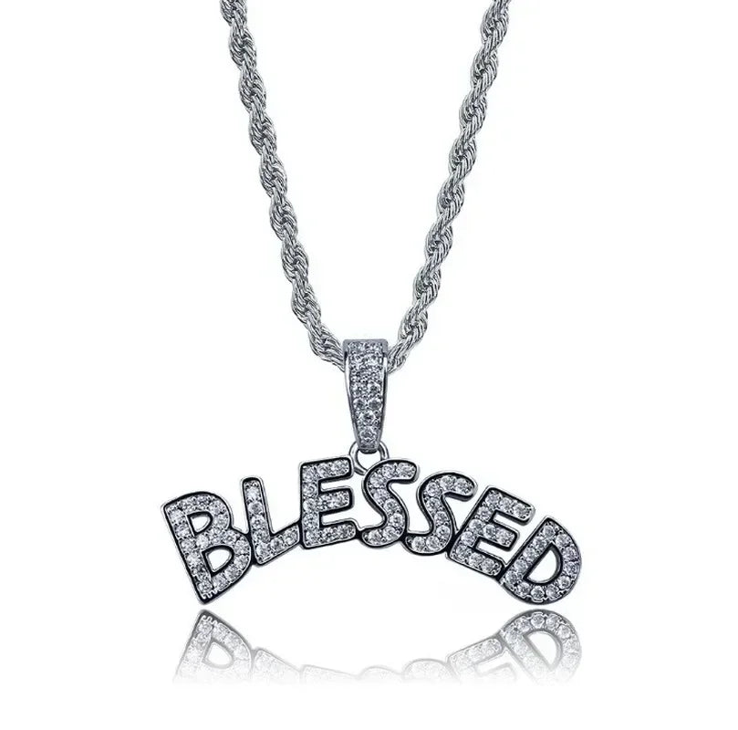 Bing Iced Out XO Colar Pingente de letra de zircônia cúbica para homens e mulheres Hip Hop Street Rock Rap Party Jewelry