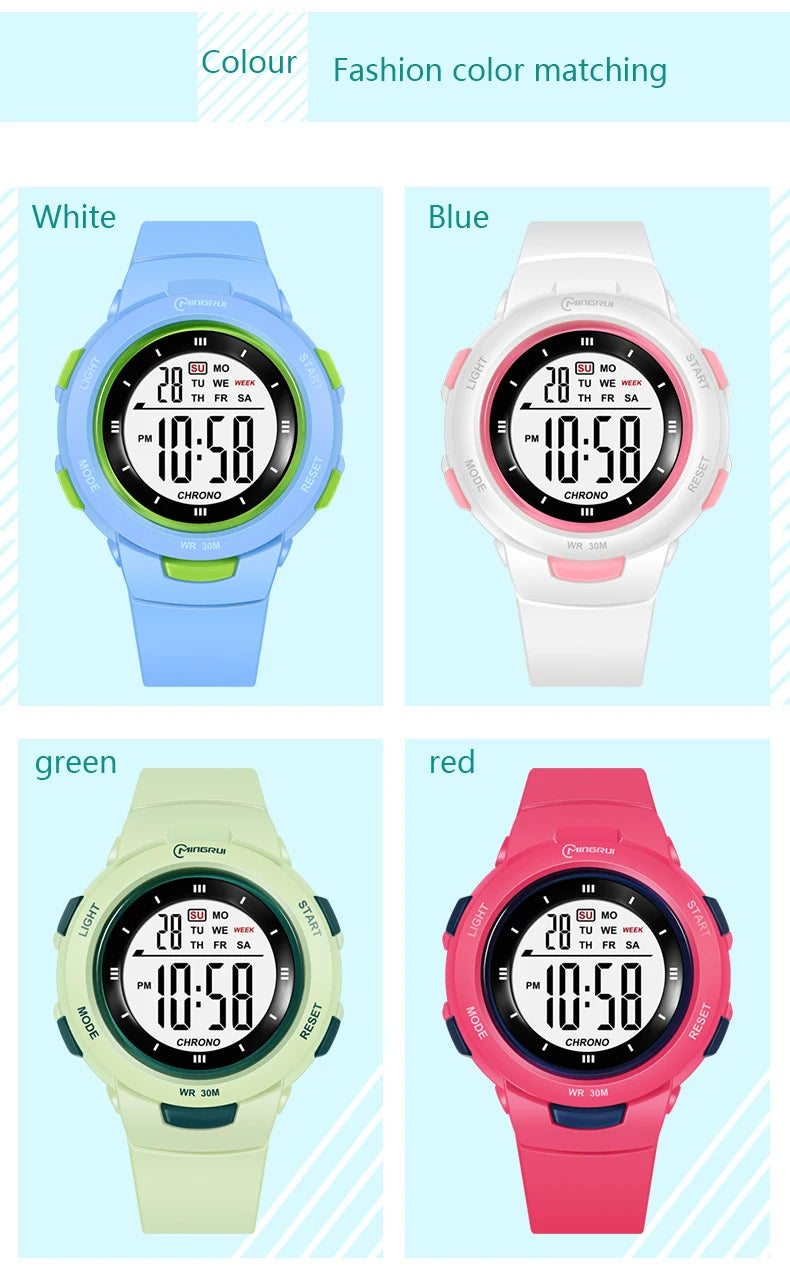 UTHAI CE49 Kids Watches Fashion Luminous Waterproof Alarm Clock Smart Watches Boys and Girls Student Electronic Wristwatch Gift