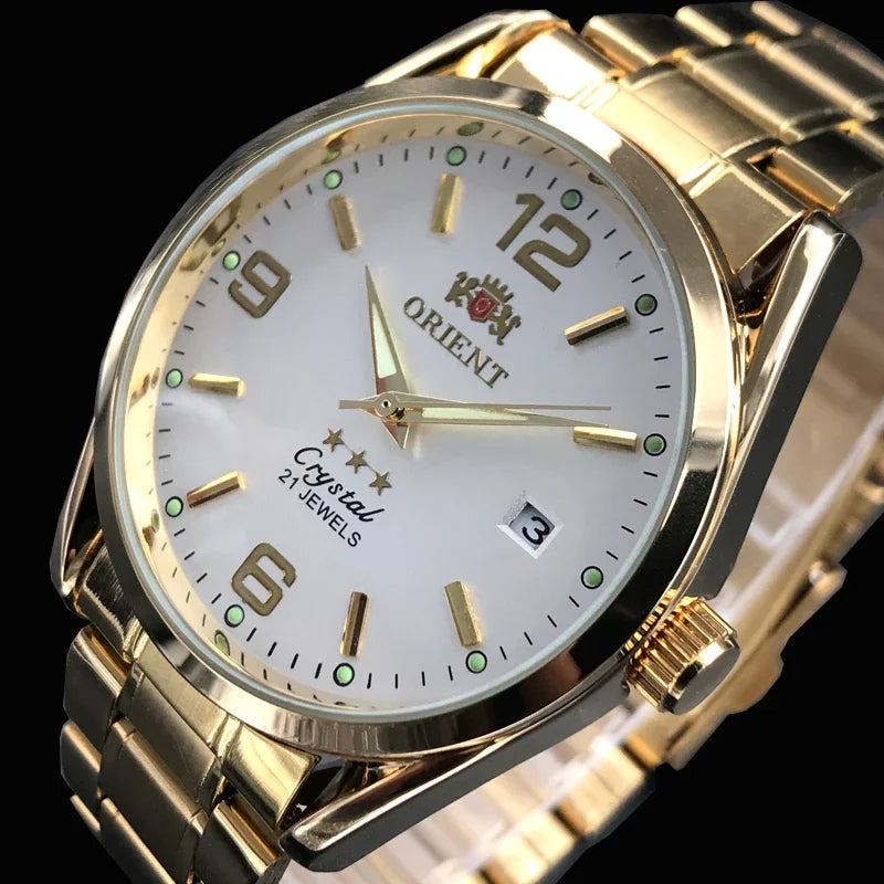 Orient Double Lion Classic Watch Series Men's Watch Stainless Steel Band Luxury Multi-Function Automatic Mechanical Tourbillon