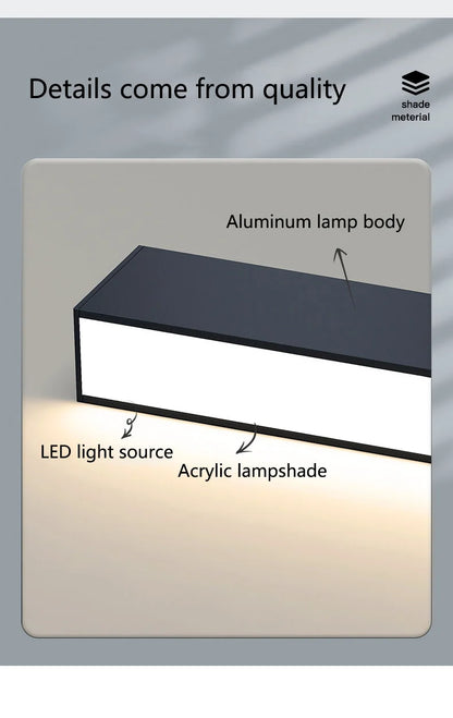 Modern Long Strip Ceiling Light Surface Mounted Minimalist Aisle Lamp Living Room Bedroom Kitchen Home Office LED Lighting