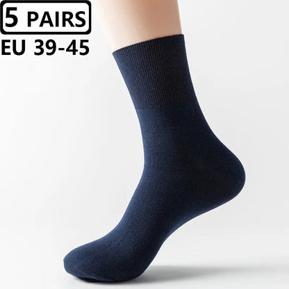 5 Pairs Plus Size EUR 45-50 Prevent Varicose Veins Socks Mens Diabetics Patients Cotton Loose Mouth Sock Man Women Comfort Meias