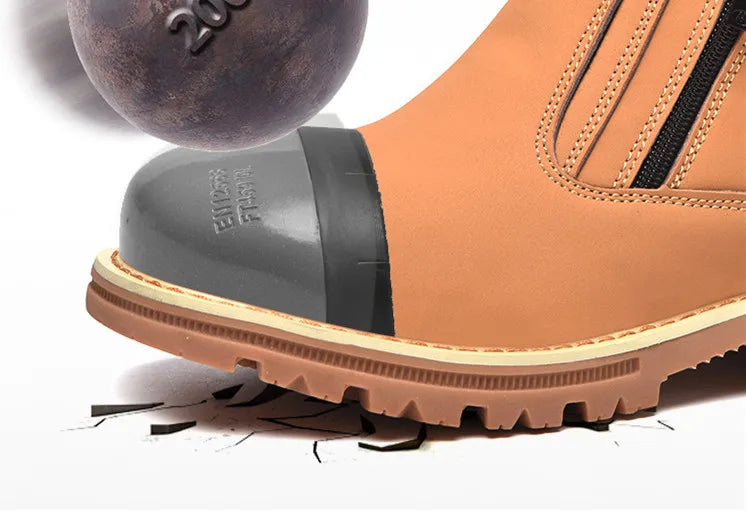 Zapatos de trabajo para hombre, zapatos de seguridad impermeables, botas de cuero antichispas para hombre, zapatos de soldador antideslizantes y antiperforación para hombre, zapatos de trabajo negros.