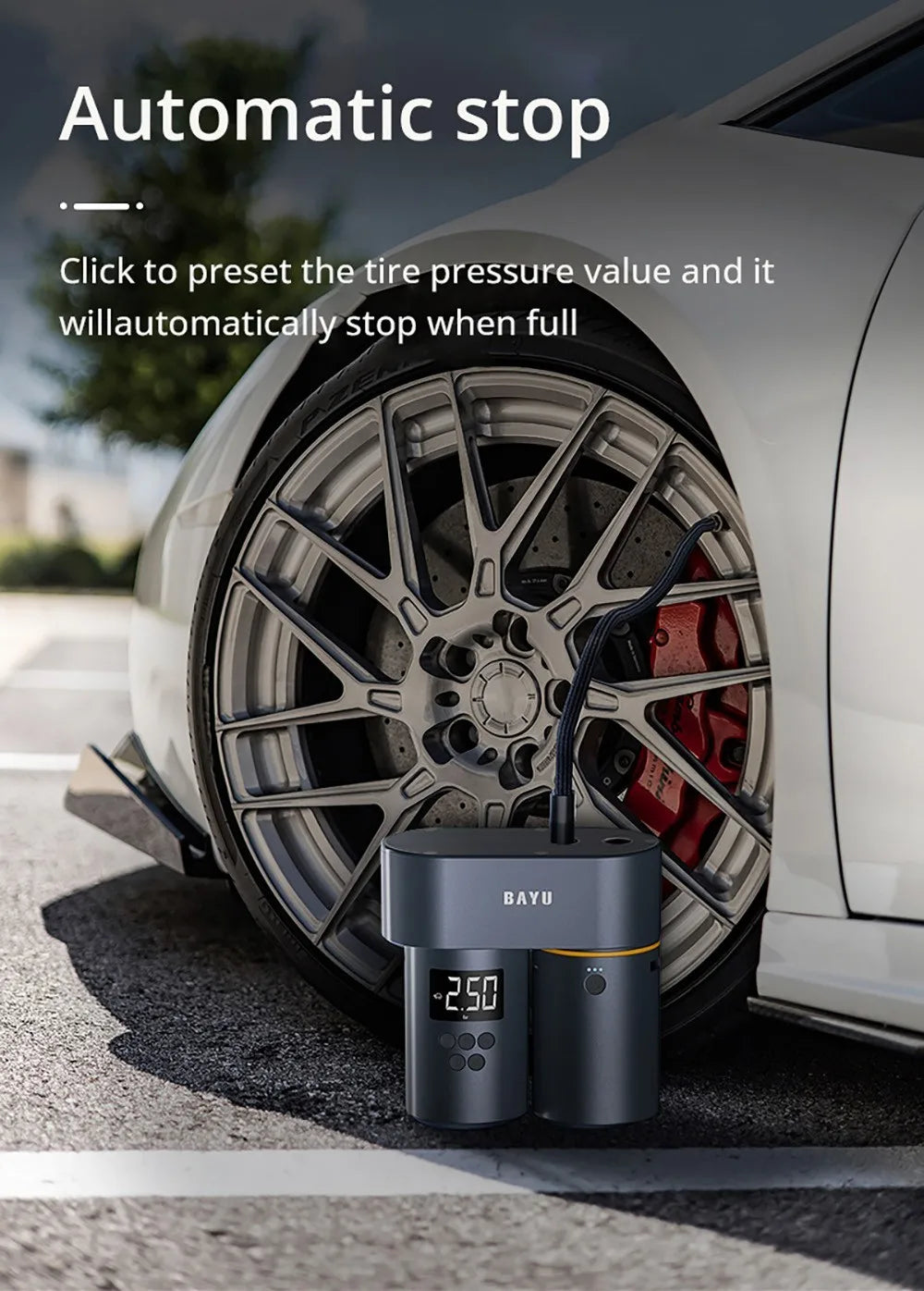 BAYU Auto Outdoor Smart Kit (19200mah Power Bank, Tire Inflator, Vacuum Cleaner, Car Washer, Flashlight, Mobile Phone Holder)