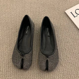 Women Flats Tabi Ninja Shoes Woman Ladies Microfiber Leather Comfy  Flats Split Toe Slippers Soft Bottom Loafers Solid Brief La