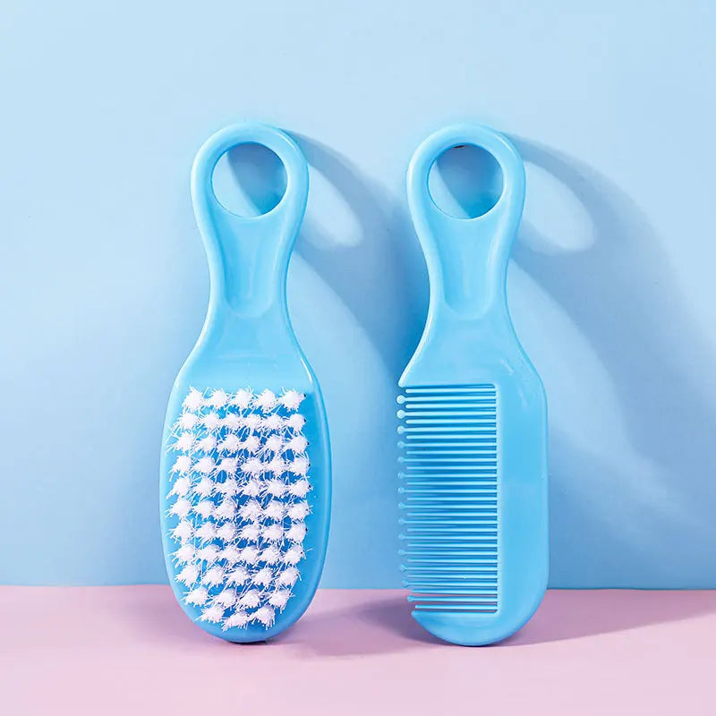 2Pcs/Set Baby Hairbrush Comb Portable Newborn Infant Toddlers Soft Hair Brush Head Massager Comb Set Baby Kid Hair Care Supplies