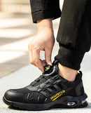 Men Rotating Button Safety Shoes Steel Toe Work Sneakers Indestructible Shoes Puncture-Proof Work Boots Air Cushion Safety Shoes