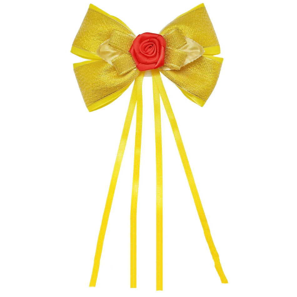 Kids Belle Cosplay Party Princess Dress Beauty Beast Princess Clothes Halloween Event Festival Party Flowers Print Costume