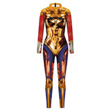 Women Superhero Cosplay Costume Printed Jumpsuit Outfit Fancy Dress Clothing Adult Bodysuit Zentai Muscle Suit Armor Combat Suit