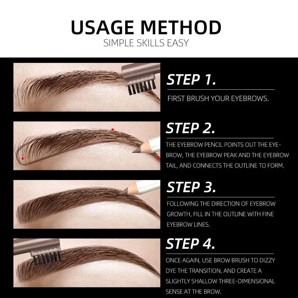 Makeup Menow Eyebrow Pencil Eyebrow Marker Waterproof Eyebrow Tattoo for Eyebrows 5 Colors Enhancer Dye Tint Pen Long Lasting