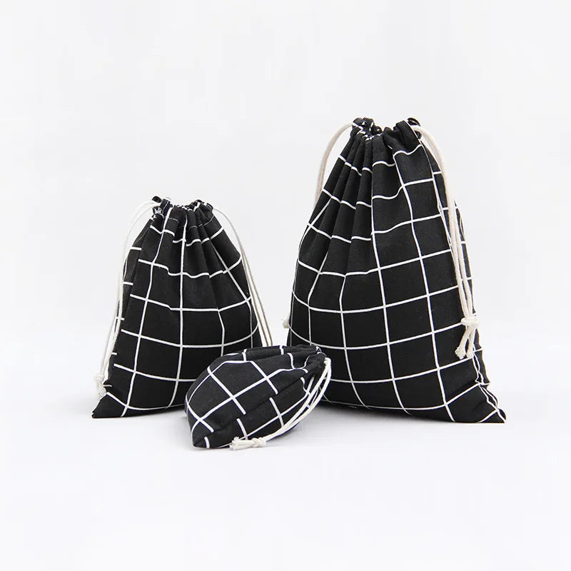 Cotton Linen Drawstring Cosmetic Bag Christmas Gift Package Makeup Storage Bags for Travel Wedding