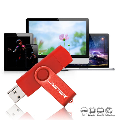 JASTER 10 PCS LOT Pen Drive 128GB 3 IN 1 Memoria USB 64GB Key Chain USB Flash Drive 32GB Free TYPE-C Adapter Memory Stick Gift