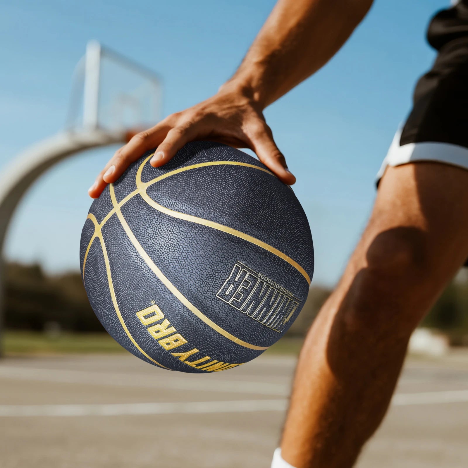 Black Gold Basketball Official Size 7 Composite Leather For Men's and Women's Outdoor Indoor Durable Training Ball High Quality
