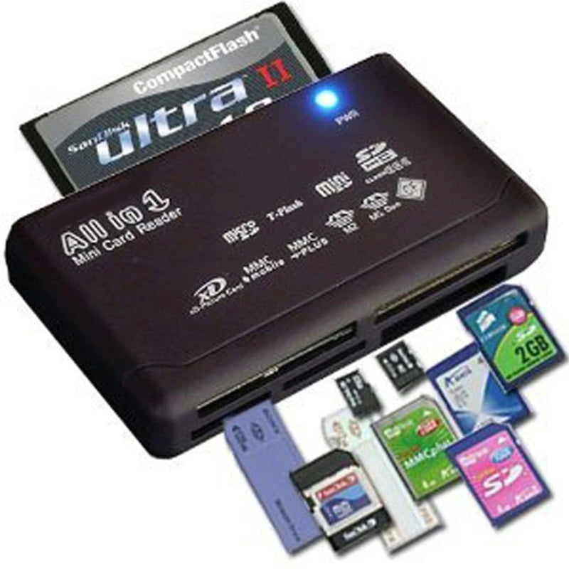 7 In 1 All-In-One Memory Card Reader For USB External Mini SDHC M2 MMC XD CF Read And For Write Flash Memory Card DIY Newest