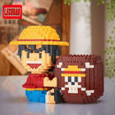 Linkgo Sanrio Building Block Pen Holder Luffy Stitch Chopper Pochacco Kuromi DIY Assembly Super Mario Puzzle Mini Bricks Toys