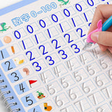 Reusable Children 3D Copybook For Calligraphy Numbers Handwriting Copybooks Learning Math Writing Practice Book For Kids