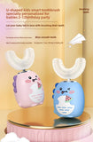 Children U-shaped Electric Toothbrush 360 Degrees Smart Cartoon Kids Silicone Toothbrush Automatic Rechargeable Sonic Toothbrush