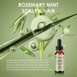 Essential oil for hair growth, nourishing treatment for dry, split ends and organic hair care, nutrition, mint, spearmint