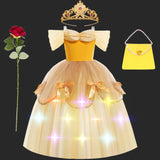 Children's Halloween Role Play Fairy Princess Belle Dress Xmas Carnival Masquerade Performance Birthday Party Fancy Girl Clothes