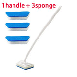 Cepillo de limpieza de esponja para baño, herramienta multifuncional, mango largo, extraíble, para el hogar, para bañera, azulejos de cerámica.