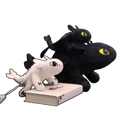 1PCS Plush How to Train Your Dragon Toys Kawaii White black dinosaurs Animal Stuffed Plush Toys In Stock Plush kid Birthday Gift