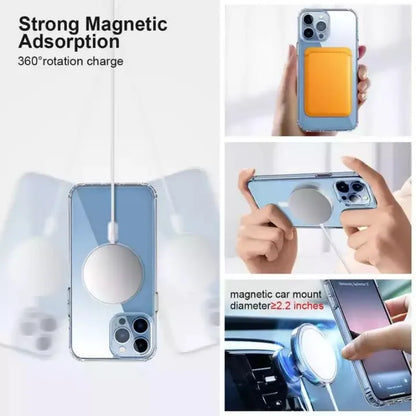 Luxury Wireless Magnetic Cover For Apple Magsafe Case Iphone 11 12 13 15 14 Pro Max Mini 7 8 Plus Xr XsMax X Clear Acrylic Cases