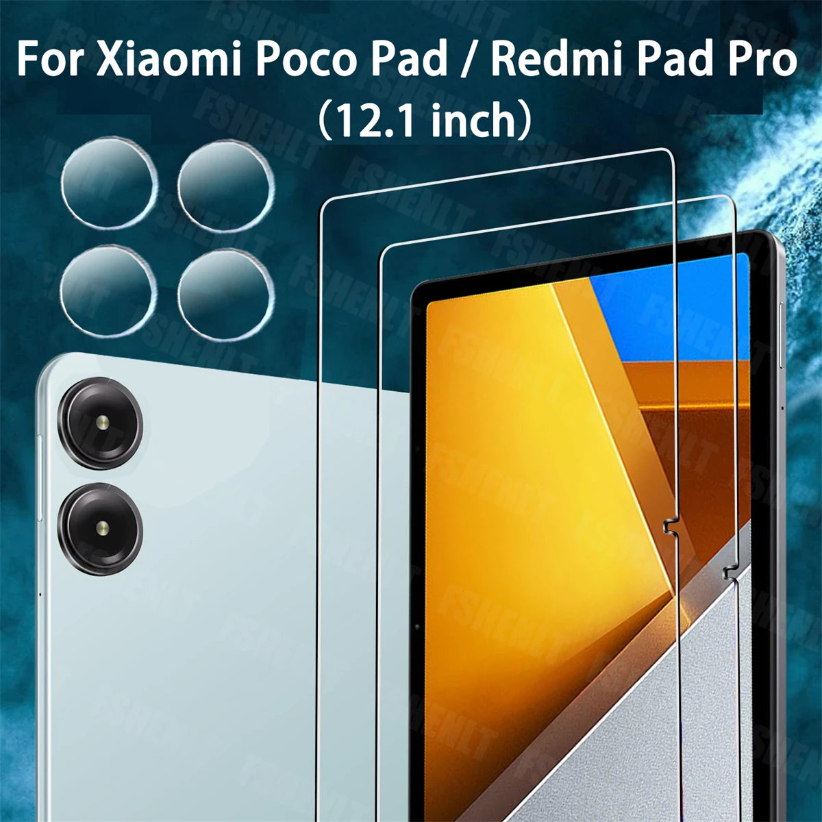 Protective Film for Xiaomi Poco Pad 12.1inch 2024 HD with Camera Tempered Glass 9H Hardness Anti-scratch for Redmi Pad Pro 12.1"
