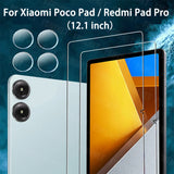 Protective Film for Xiaomi Poco Pad 12.1inch 2024 HD with Camera Tempered Glass 9H Hardness Anti-scratch for Redmi Pad Pro 12.1"