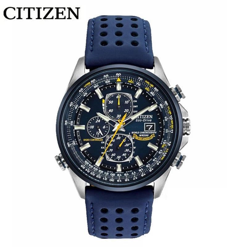 CITIZEN Blue Angel I Generation Men's Quartz Watch Radio Nightlight Sky Eagle Blue Angel Light Kinetic Energy Men's Watch AT8020