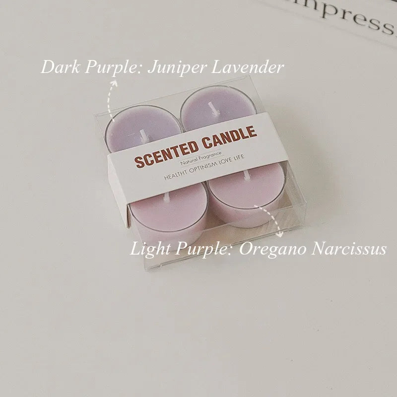 4pcs Handmade Tea Light Scented Candle Aromatherapy Soy Wax Candles Wedding Birthday Candle Party Home Decoration Photo Props