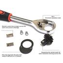 12pcs Socket Ratchet Handle Wrench Set 1/4 3/8 1/2 Spanner Kit With Extension Rod and 10 Common Sockets Car Repair Hand Tools