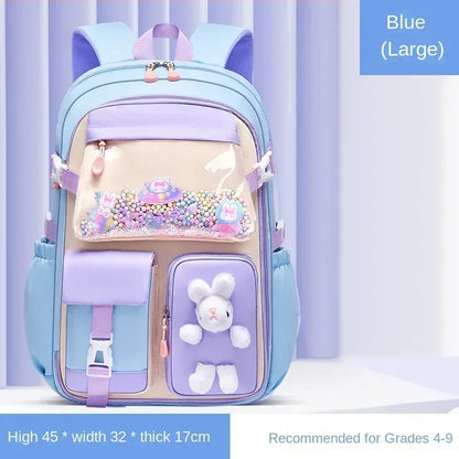 Mochila escolar ligera Kawaii para niñas de primaria 2025, impermeable, colorida, de viaje, ideal como regalo.