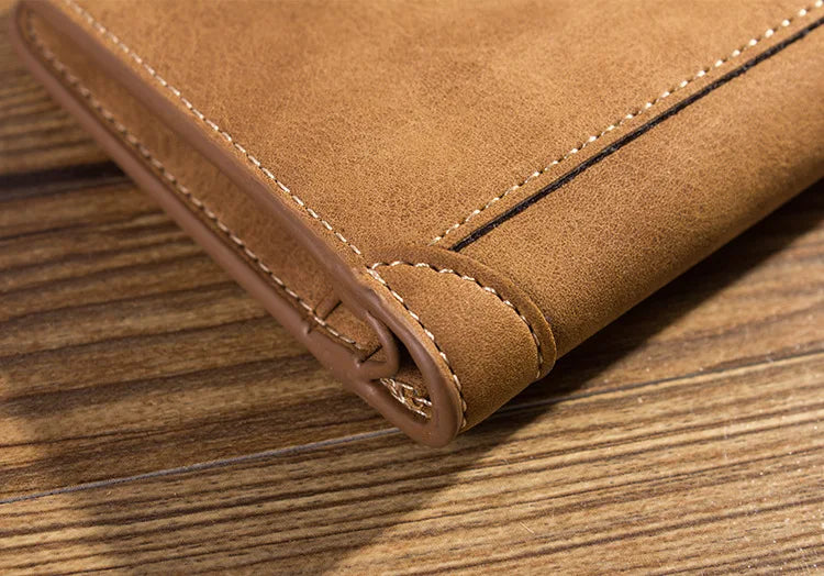 Men's Wallet Leather Billfold Slim Hipster Cowhide Credit Card/ID Holders Inserts Coin Purses Luxury Business Foldable Wallet