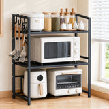 3-Tier Microwave Oven Rack Shelf Kitchen Countertop Oven Rack Expandable Seasoning Storage Rack Stand Storage Tableware Racks