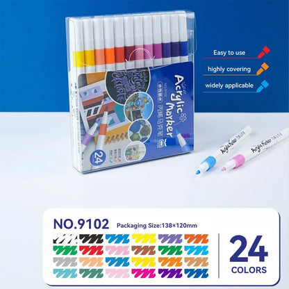 Acrylic marker pen set/12-60 colors/multi-purpose art watercolor pen/quick drying/student painting marker/stationery supplies