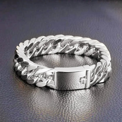 Pulsera de cadena cubana negra de moda, pulsera de acero inoxidable, pulseras de hip hop para hombres, joyería para fiestas, regalos de aniversario, venta al por mayor
