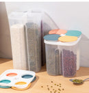 Kitchen Cereals Storage Box Plastic 4 grids Cereals Sealed Jar Food Container Moisture-proof Grain Tank Spaghetti Keep Fresh Box