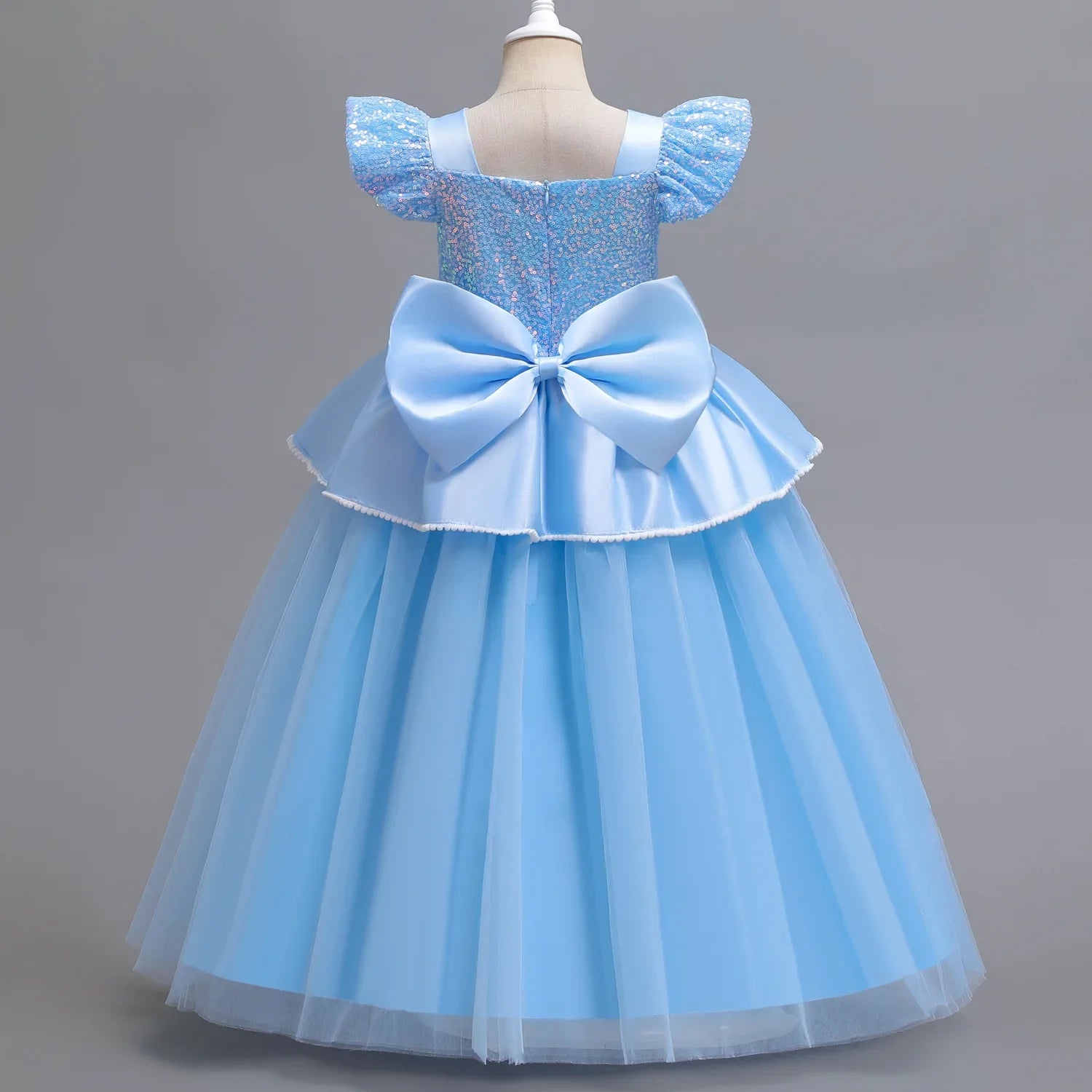 Disney Deluxe Elegant Cinderella Princess Ball Gown Fancy Birthday Cinderella Party Dress Vestidos Costume Play Carnival Apparel