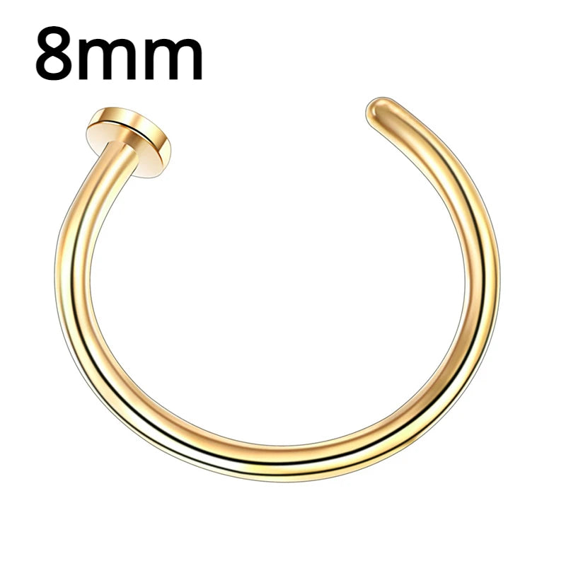 Fake Nose Ring Hoop Septum Non-Piercing Nose Clip Rock Hip Hop Stainless Steel Magnet Fashion Punk Women Body Jewelry
