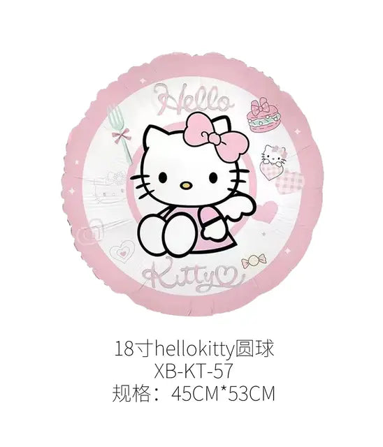 Lindo juego de globos decorativos para fiesta de anime, temática de Hello Kitty, fiesta de cumpleaños de niña kawaii, globos para baby shower, 5 piezas 