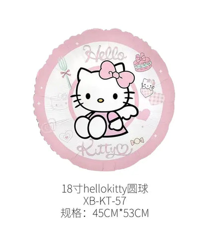 Cute Anime Party Decoração Balões Set, Tema Hello Kitty, Kawaii Girl Birthday Party, Balões do chuveiro do bebê, 5pcs