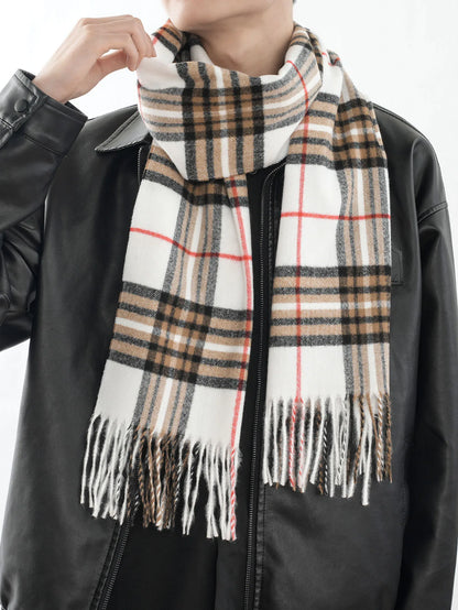 Edinburgh plaid warm cashmere feel men's scarf shawl preppy Scottish plaid scarf