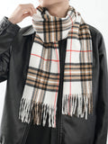 Bufanda tipo chal para hombre con tacto de cachemira cálido a cuadros de Edimburgo, bufanda a cuadros escoceses de estilo preppy