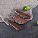 Folding Grafting Knife Grafting Tools Bonsai Pruning Knife Professional Garden Seedling Fruit Tree Cutter with Wooden Handle