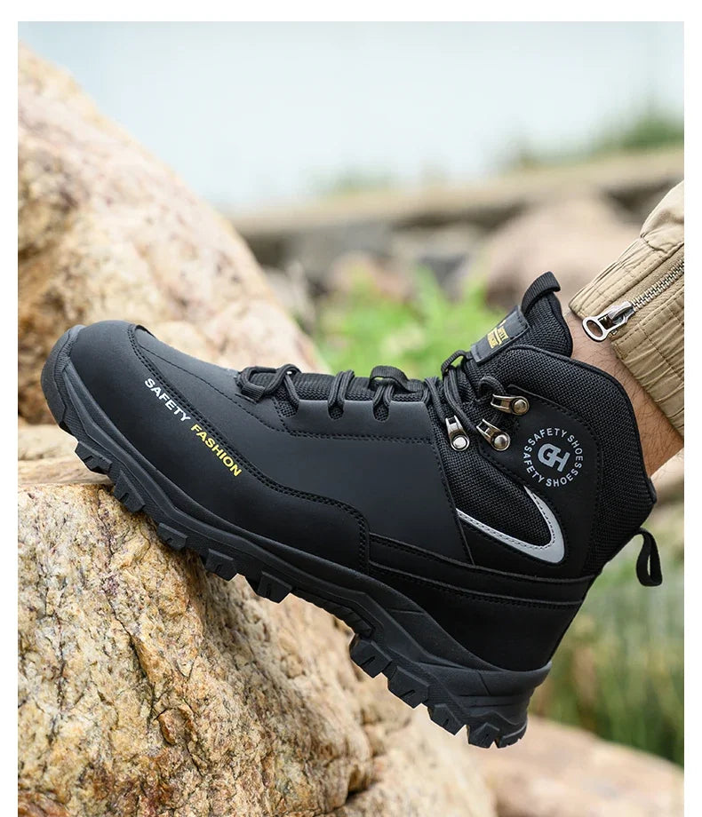 Botas de seguridad impermeables para el trabajo, para hombres y mujeres, indestructibles, antigolpes y antipinchazos, zapatos de seguridad protectores para hombres.
