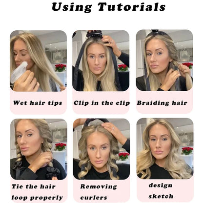 Rizador de cabello sin calor para mujer, diadema para cabello suave y brillante, herramientas de peluquería, accesorios de peluquería 