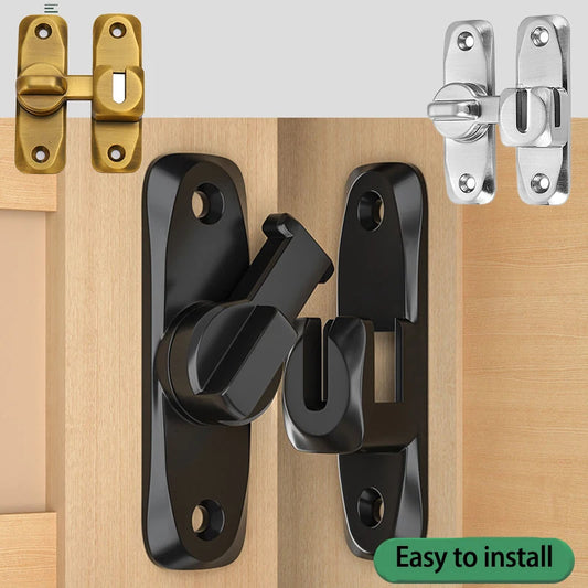 1pc Sliding Door Latch Home Security Latch Bolt Zinc Alloy 90 180 Degree Easy Install Lock Bathroom Sliding Door Bolt Latch