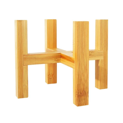 Soporte de madera de cuatro patas para macetas de plantas y suculentas, base de exhibición, estante de decoración para el hogar, jardín y patio