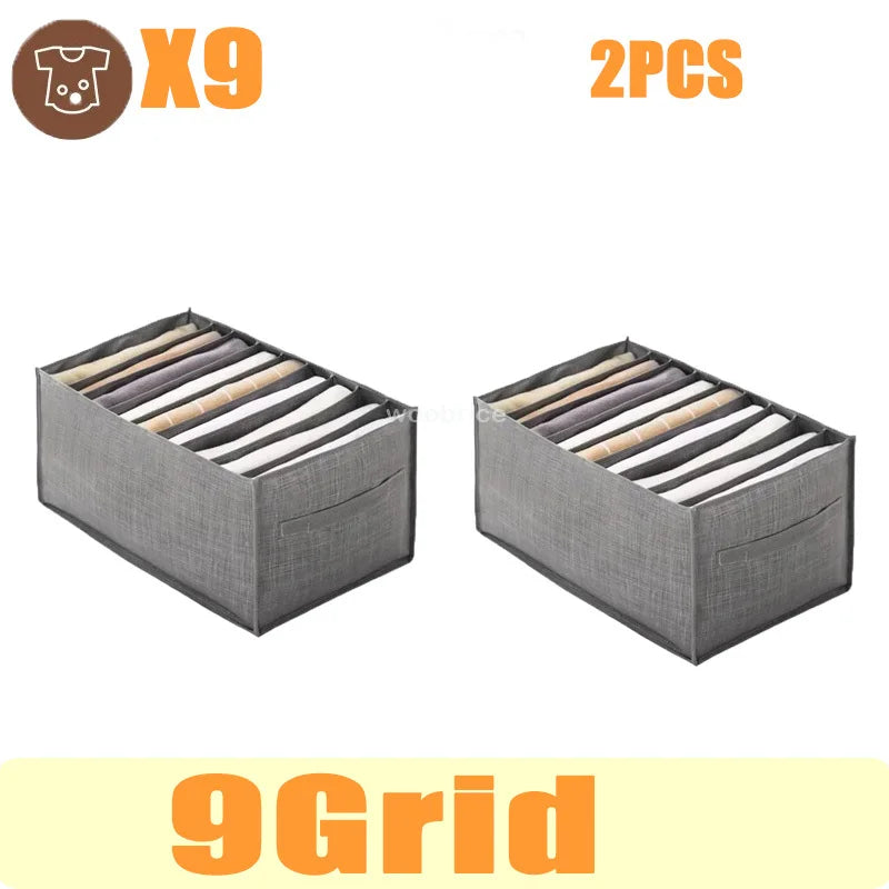organizer for drawers Clothes Organizer Pants Jeans Storage Box Cabinet Drawer Organizer Underwear Socks T-Shirt Wardrobe Storag