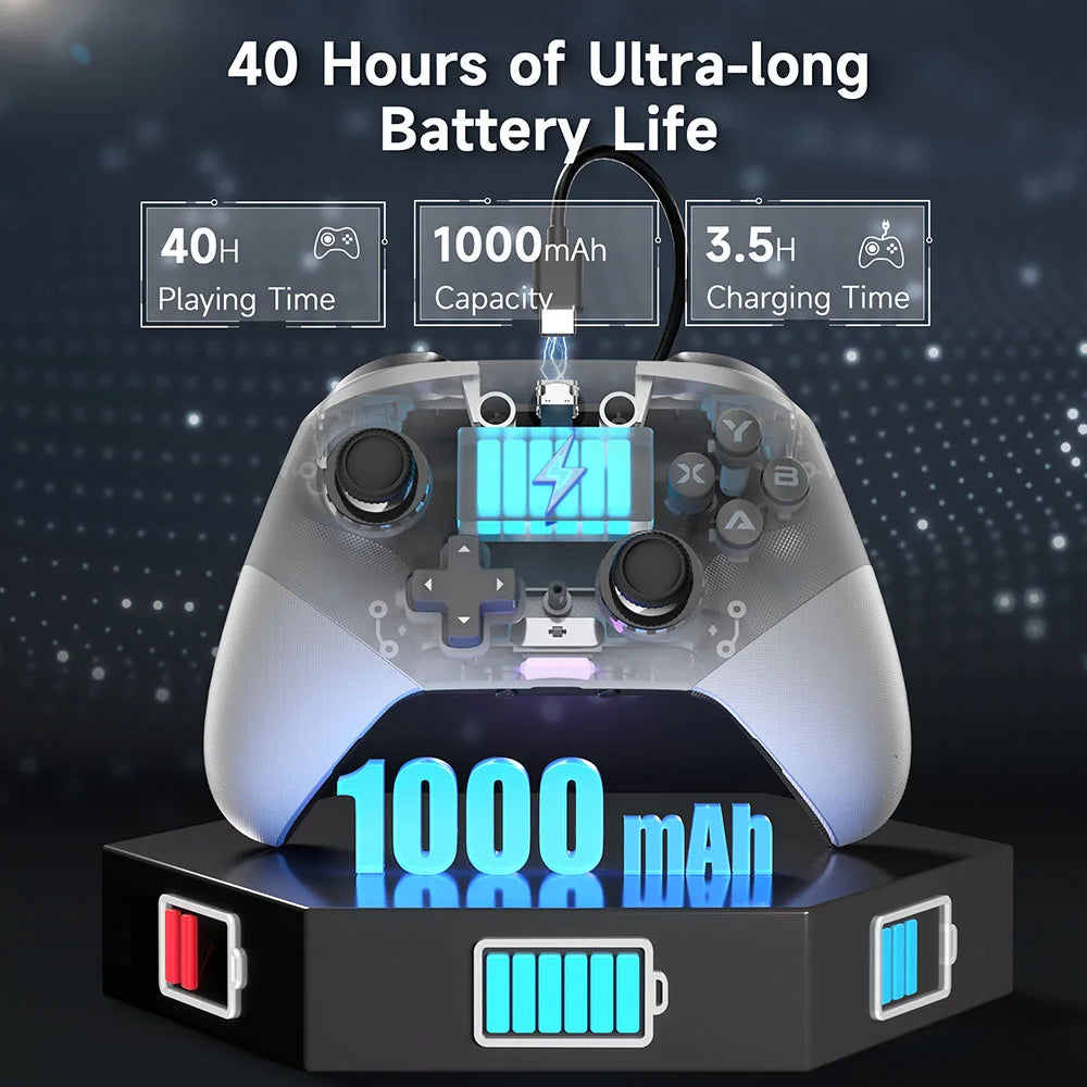 Mando inalámbrico para juegos EasySMX X10 con gatillo Hall y botones mecánicos para Switch, PC, Android e iOS.