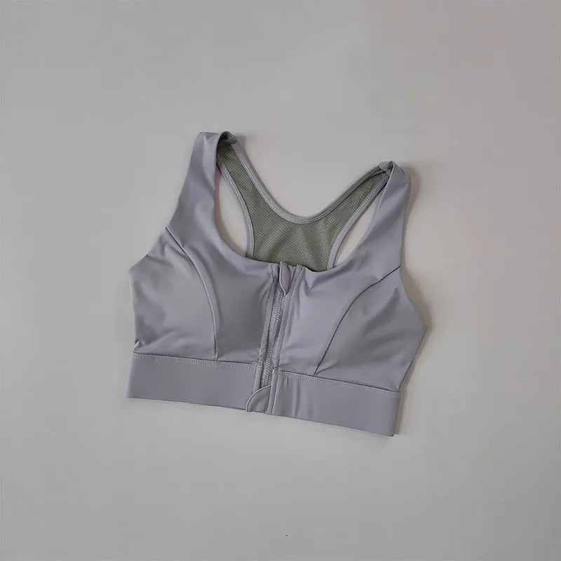 Sujetador deportivo con cremallera frontal, ropa interior deportiva a prueba de golpes, sujetador de yoga de alto impacto, chaleco de secado rápido para correr, sujetador de yoga para fitness, top para mujer